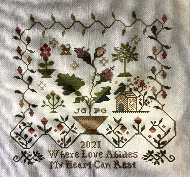 My Heart Can Rest stitched by Pat Geary.