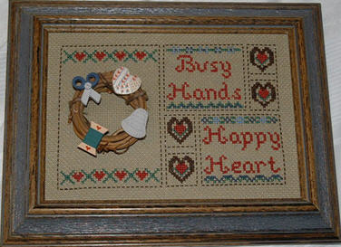 Busy Hands Counted Cross Stitch Picture.