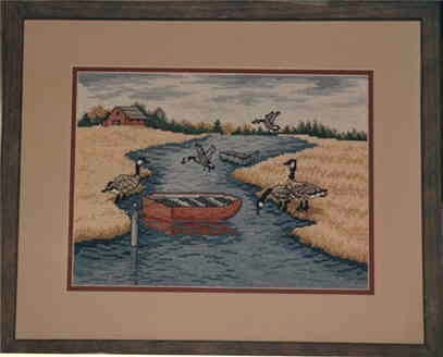The Water's Edge - Canadian Geese Counted Cross Stitch.