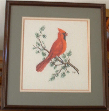 Cardinal Counted Cross Stitch Picture.