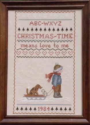 Picture of Christmas Time Counted Cross Stitch.