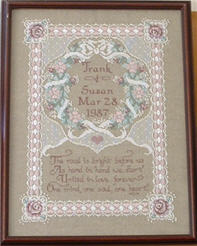 Cross Stitch Wedding Sampler- pattern from Cross Stitch & Country Crafts magazine.