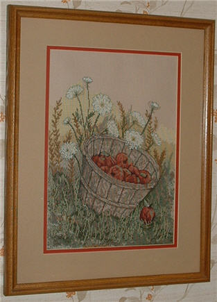 Picture of Rubies and Lace Counted Cross Stitch.