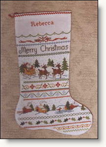 Counted Cross Stitch Christmas Stocking - 1st project.