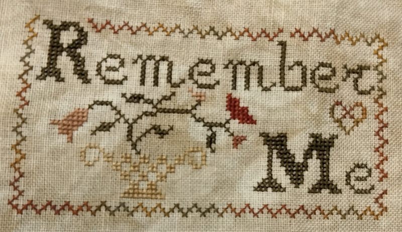 Basket of Memories stitched by Laura Kline.