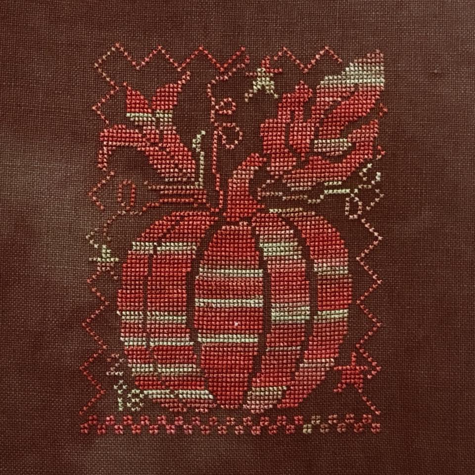 October's Harvest stitched by Lisa Allison Powell.
