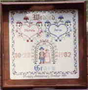 Country Cross Stitch Wedding Sampler Sudberry Tray.