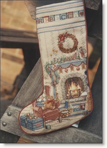 Heirloom Christmas Stockings in Cross-Stitch From Cross Stitch & Country Crafts Magazine 