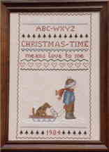 Photograph of Christmas Time Counted Cross Stitch Picture.