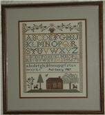 Photograph of Sarah Johnson Counted Cross Stitch Sampler.